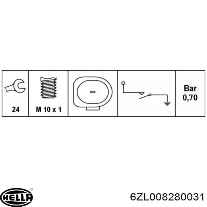 Датчик тиску масла 6ZL008280031 HELLA