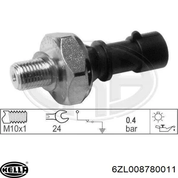 Купити 6ZL008780011 HELLA Датчик тиску масла
