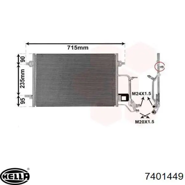 Конденсатор кондиціонера HELLA 7401449 ціна, від 68.07 USD
