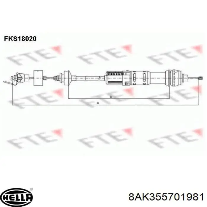 Трос зчеплення 8AK355701981 HELLA