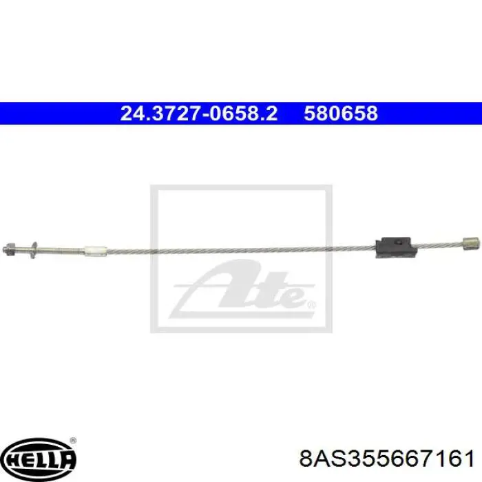 Трос ручного гальма передній 2S612853AC Ford