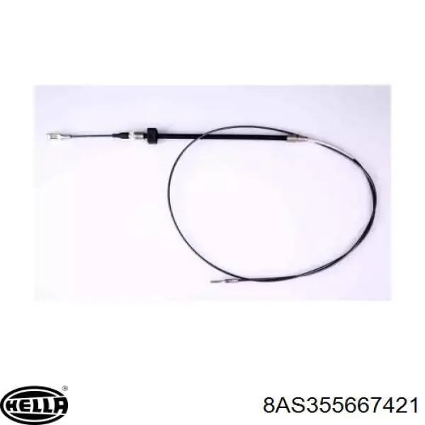 8AS355667421 HELLA Трос ручного гальма передній