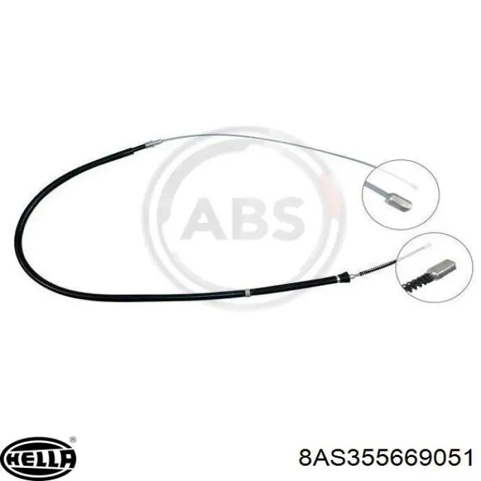 Трос ручного гальма задній, правий/лівий HELLA 8AS355669051 ціна, від 8.08 USD