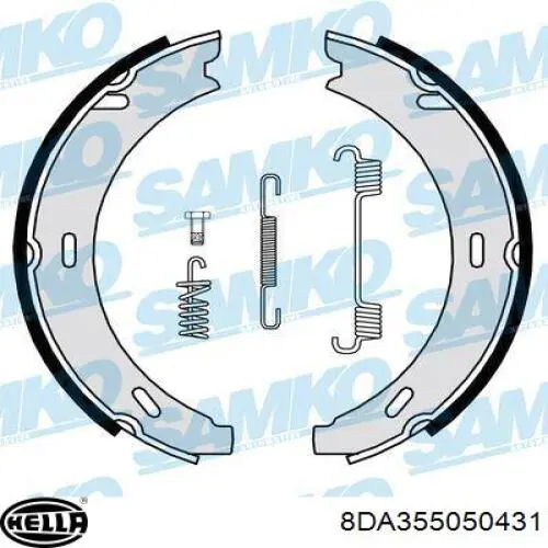 Колодки стоянкового гальма HELLA 8DA355050431