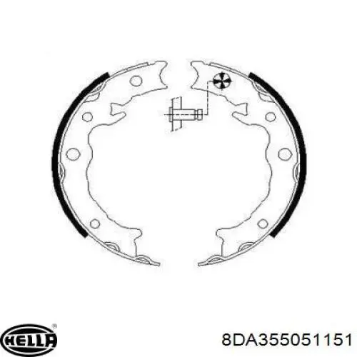 Колодки ручника/стоянкового гальма 8DA355051151 HELLA