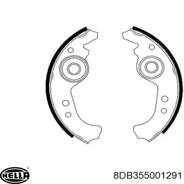 8DB355001291 HELLA Колодки гальмівні задні, барабанні