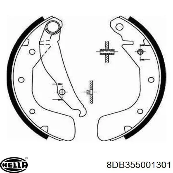 Колодки гальмові задні, барабанні 8DB355001301 HELLA