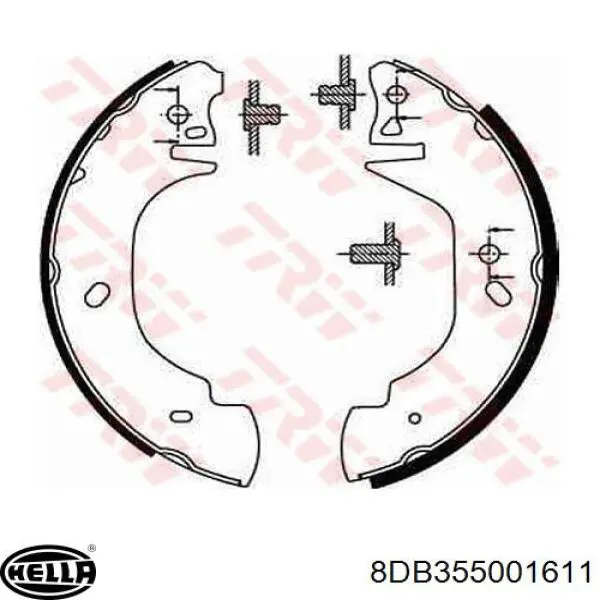 Колодки гальмові задні, барабанні 8DB355001611 HELLA