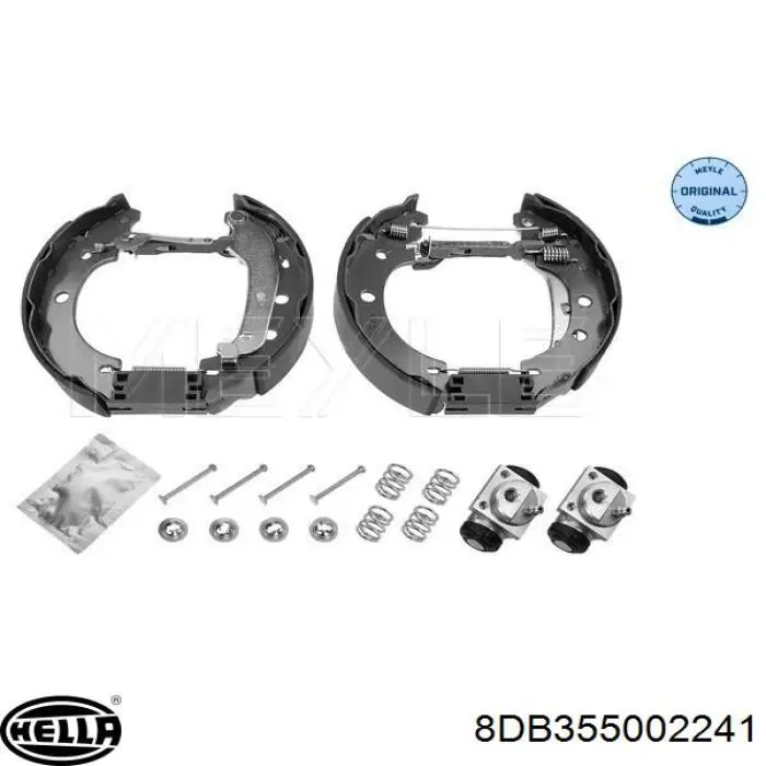 8DB355002241 HELLA Колодки гальмівні задні, барабанні