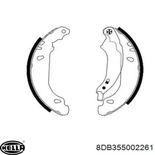 Колодки гальмові задні, барабанні HELLA 8DB355002261 ціна, від 15.25 USD