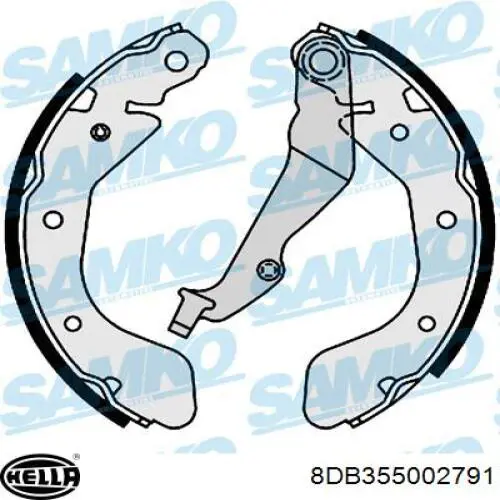 Колодки гальмові задні, барабанні 8DB355002791 HELLA