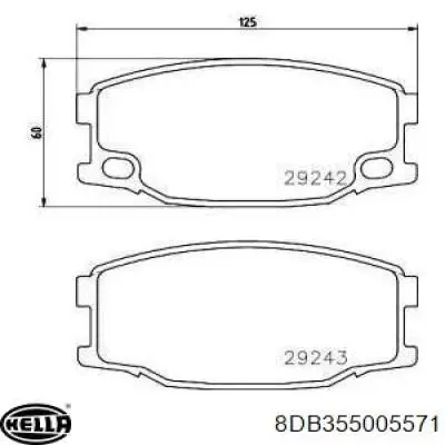 Колодки гальмівні передні, дискові 8DB355005571 HELLA