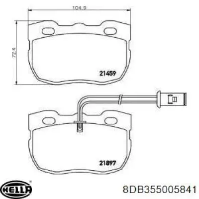 Колодки гальмівні передні, дискові 8DB355005841 HELLA