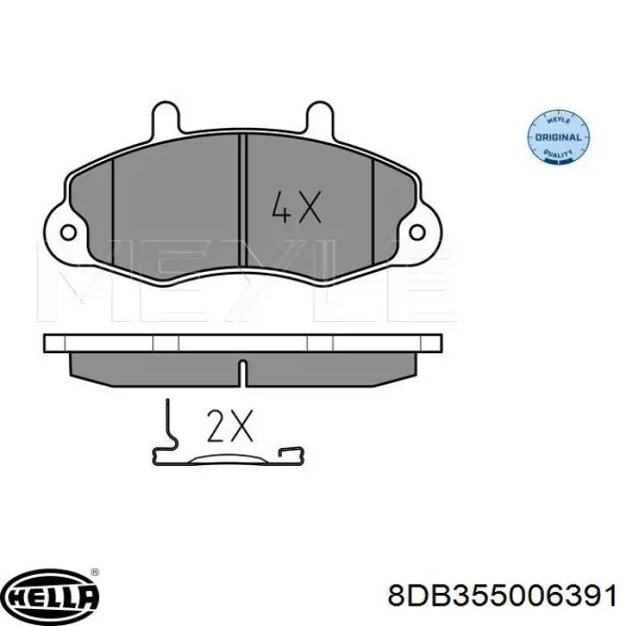 Передні тормозні колодки 8DB355006391 HELLA