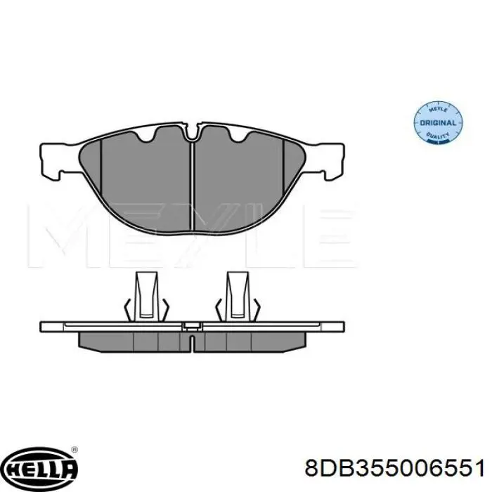 Купити 8DB355006551 HELLA Колодки гальмівні передні, дискові