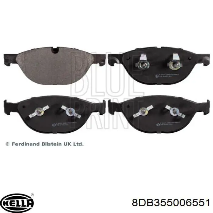 Передні тормозні колодки 8DB355006551 HELLA