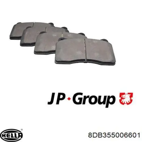 Передні тормозні колодки 8DB355006601 HELLA