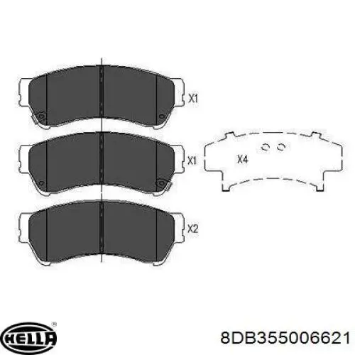 Купити 8DB355006621 HELLA Колодки гальмівні передні, дискові