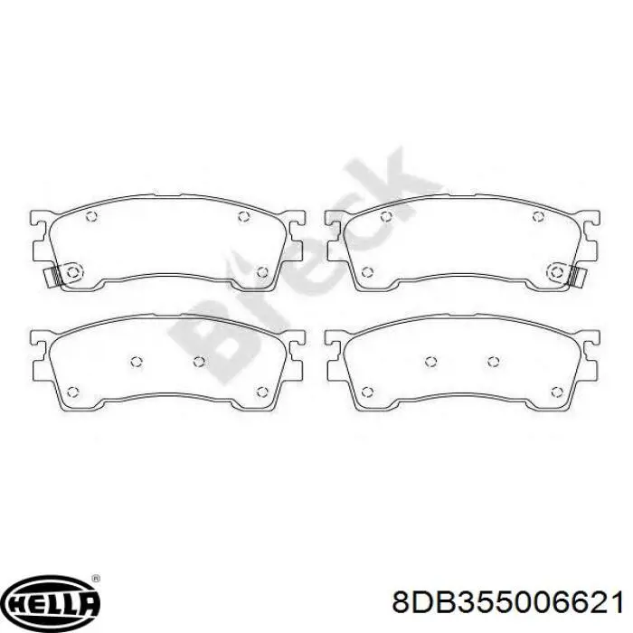 Передні тормозні колодки 8DB355006621 HELLA