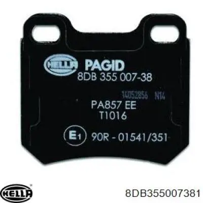 Купити 8DB355007381 HELLA Задні колодки