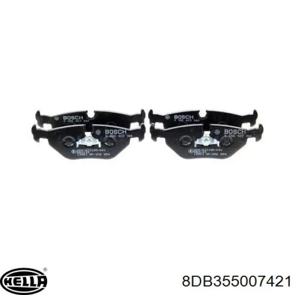 Купити 8DB355007421 HELLA Задні колодки