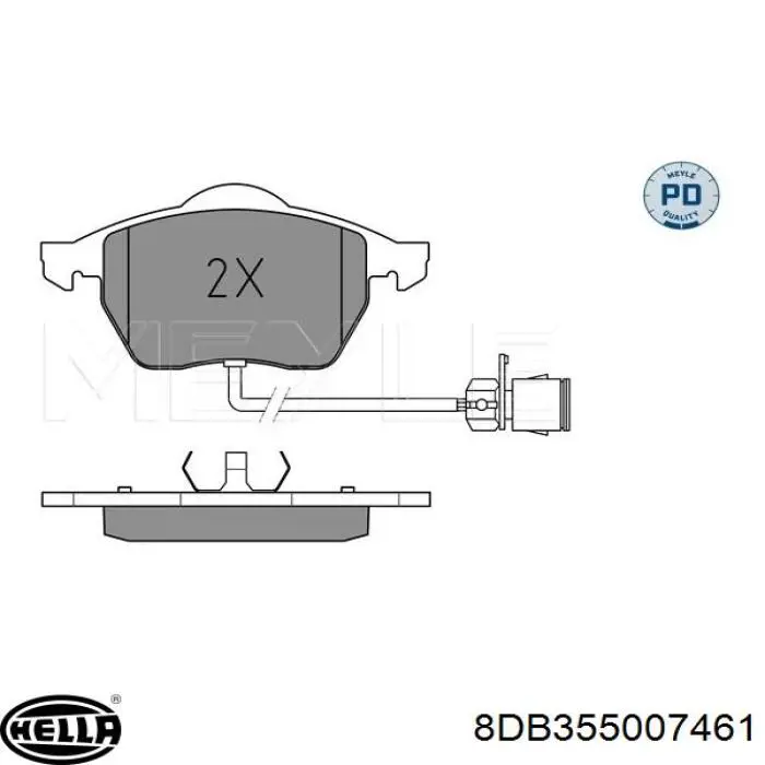 Передні тормозні колодки 8DB355007461 HELLA