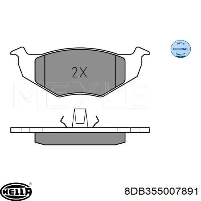 Передні тормозні колодки 8DB355007891 HELLA