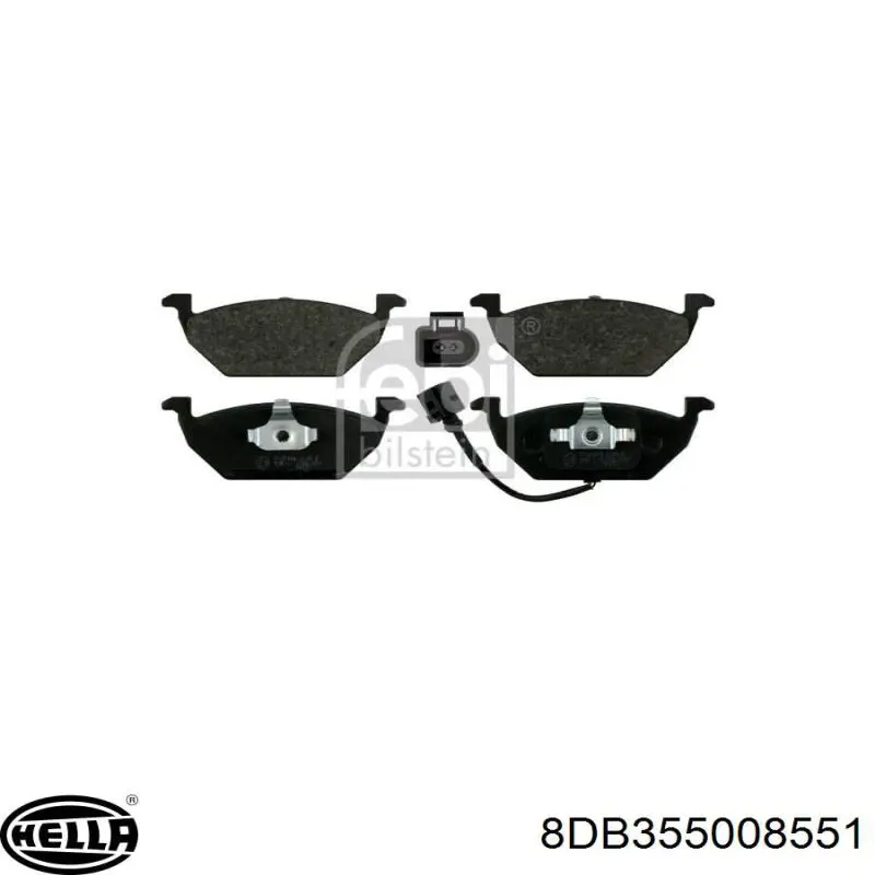 Купити 8DB355008551 HELLA Колодки гальмівні передні, дискові