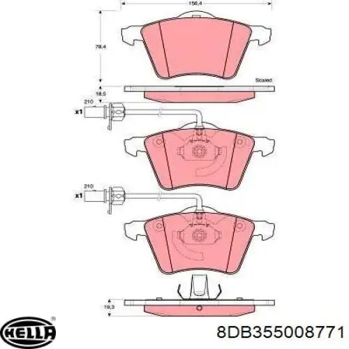 Купити 7D0618151F VAG Колодки гальмівні передні, дискові