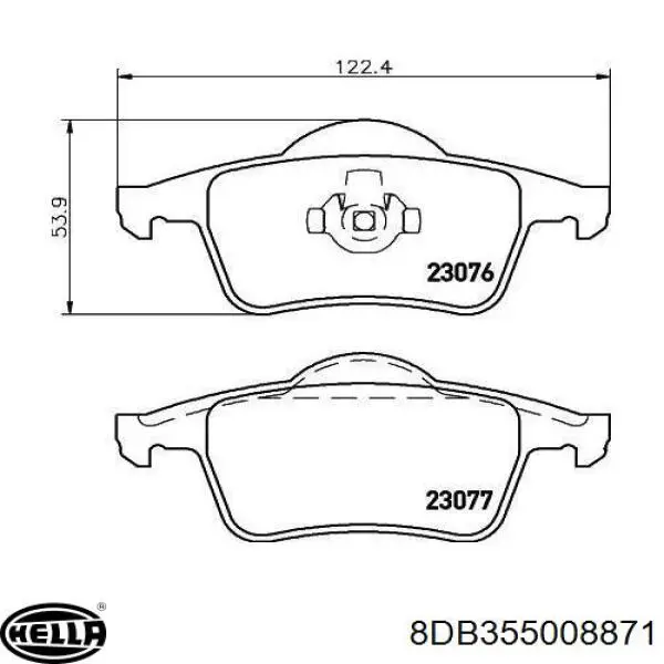 Купити 8DB355008871 HELLA Задні колодки