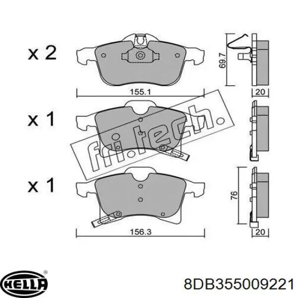 Тормозні колодки HELLA 8DB355009221