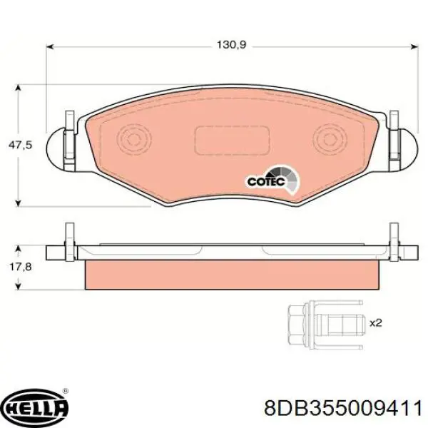 Гальмівні колодки HELLA 8DB355009411 ціна, від 18.44 USD
