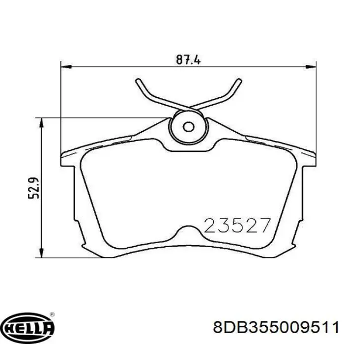 Задні гальмівні колодки 8DB355009511 HELLA