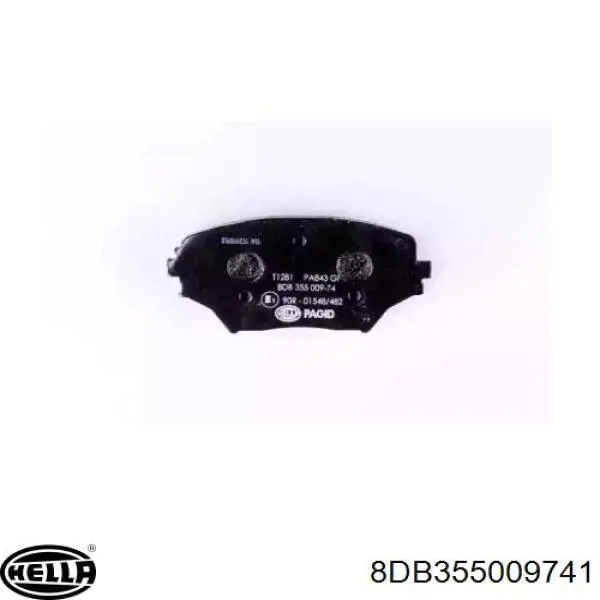 Колодки гальмівні передні, дискові 8DB355009741 HELLA