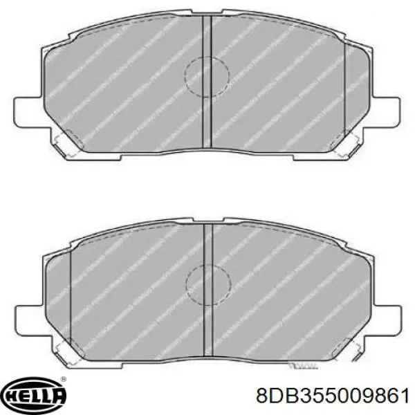 Передні тормозні колодки 8DB355009861 HELLA