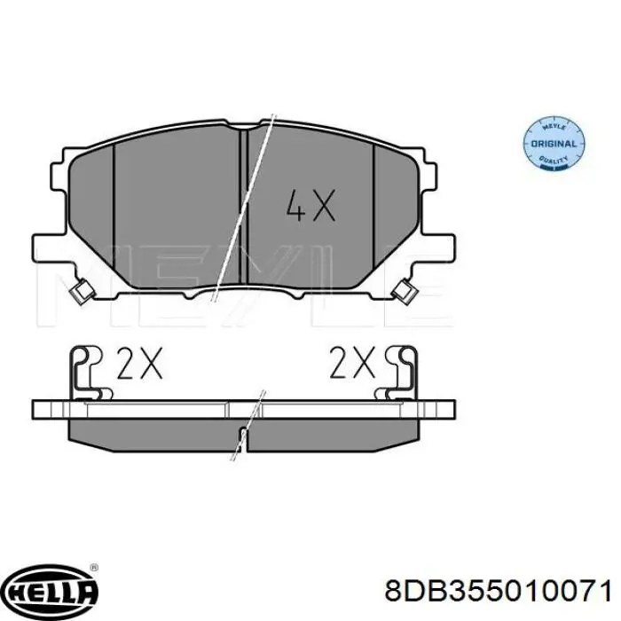 Передні тормозні колодки 8DB355010071 HELLA