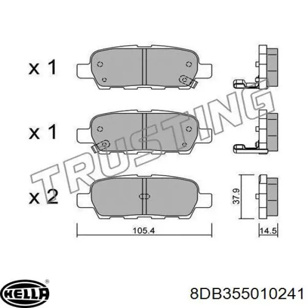 Задні гальмівні колодки 8DB355010241 HELLA