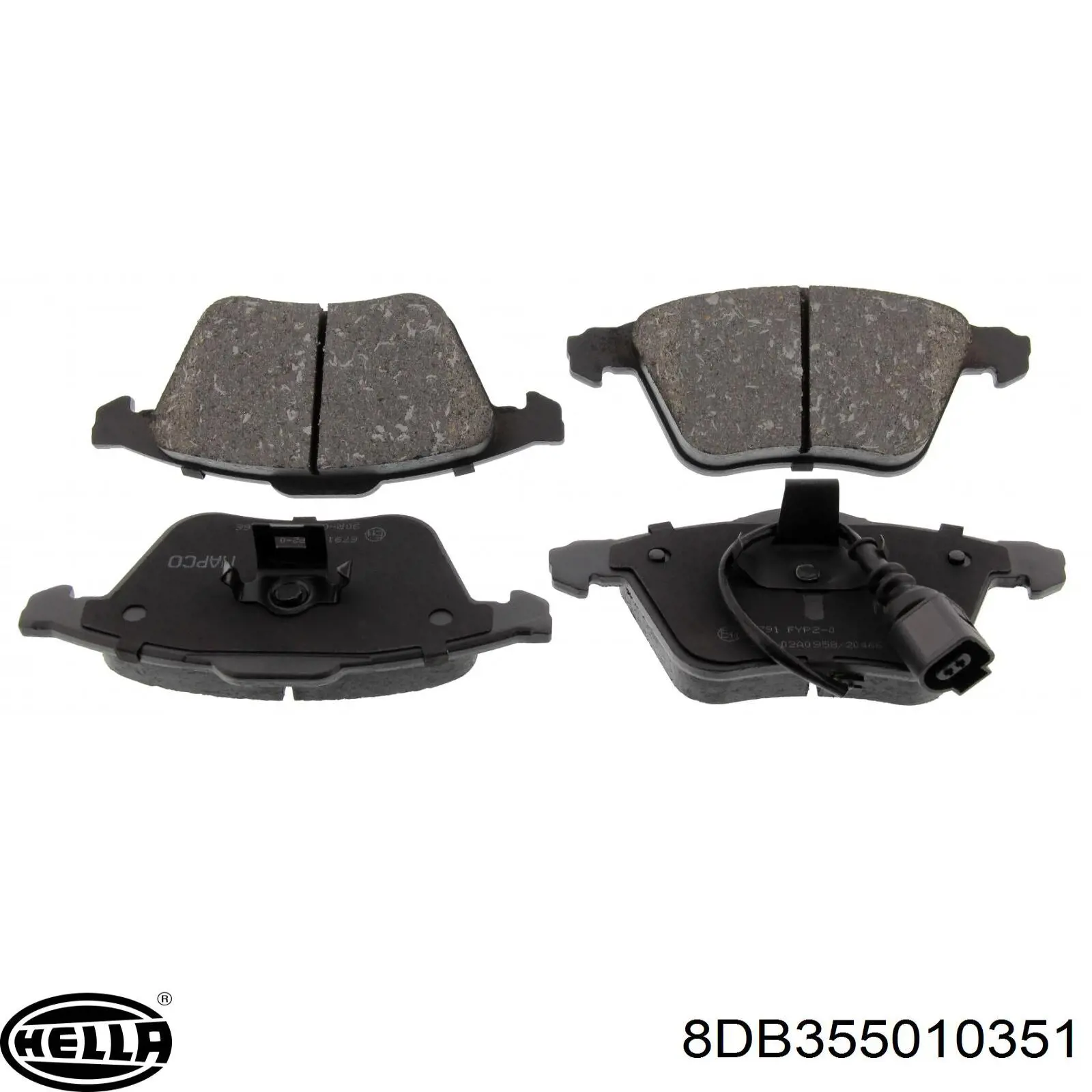 Передні тормозні колодки 8DB355010351 HELLA