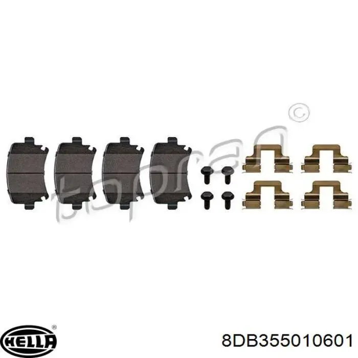 Колодки гальмові задні, дискові 8DB355010601 HELLA