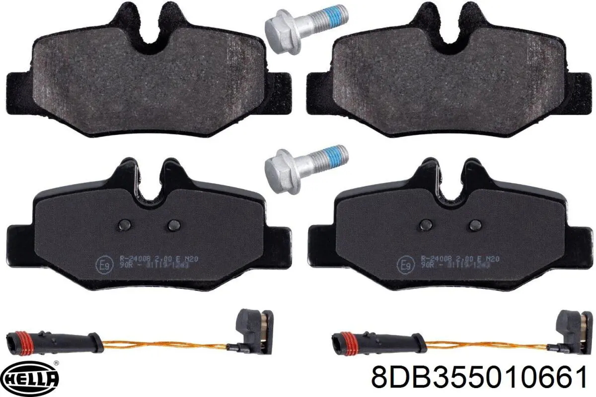 Купити 8DB355010661 HELLA Задні колодки
