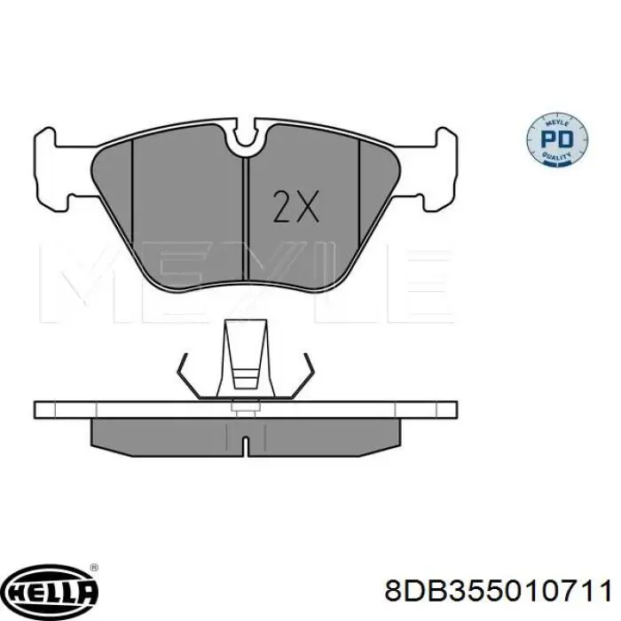 Купити 8DB355010711 HELLA Колодки гальмівні передні, дискові