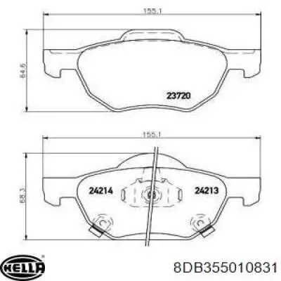Гальмівні колодки HELLA 8DB355010831 ціна, від 33.09 USD