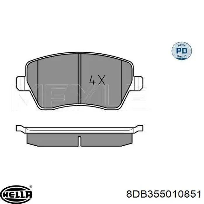 Купити 8DB355010851 HELLA Колодки гальмівні передні, дискові