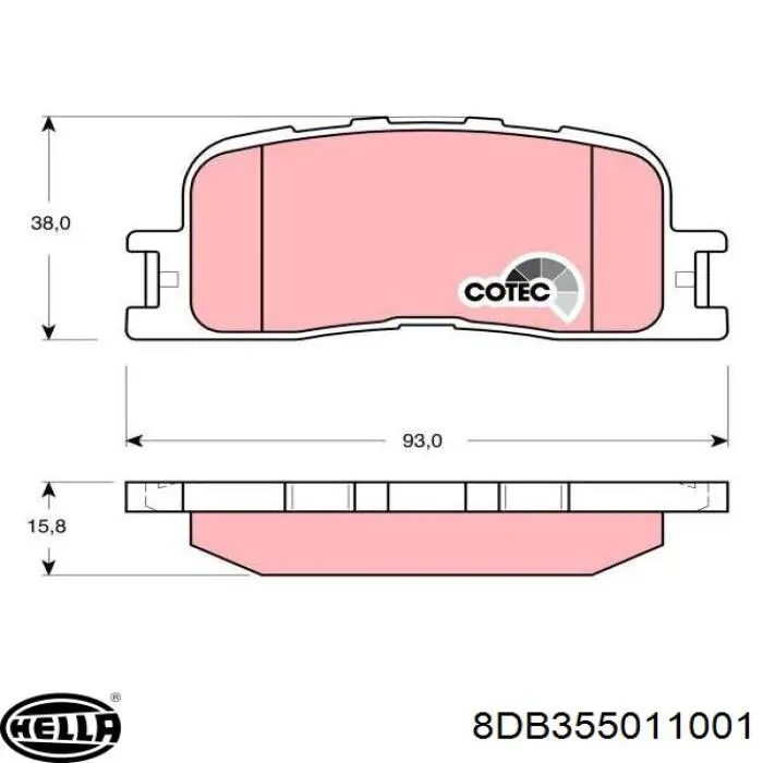 Купити 8DB355011001 HELLA Задні колодки