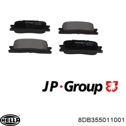 Задні гальмівні колодки 8DB355011001 HELLA