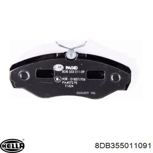 Купити 8DB355011091 HELLA Колодки гальмівні передні, дискові