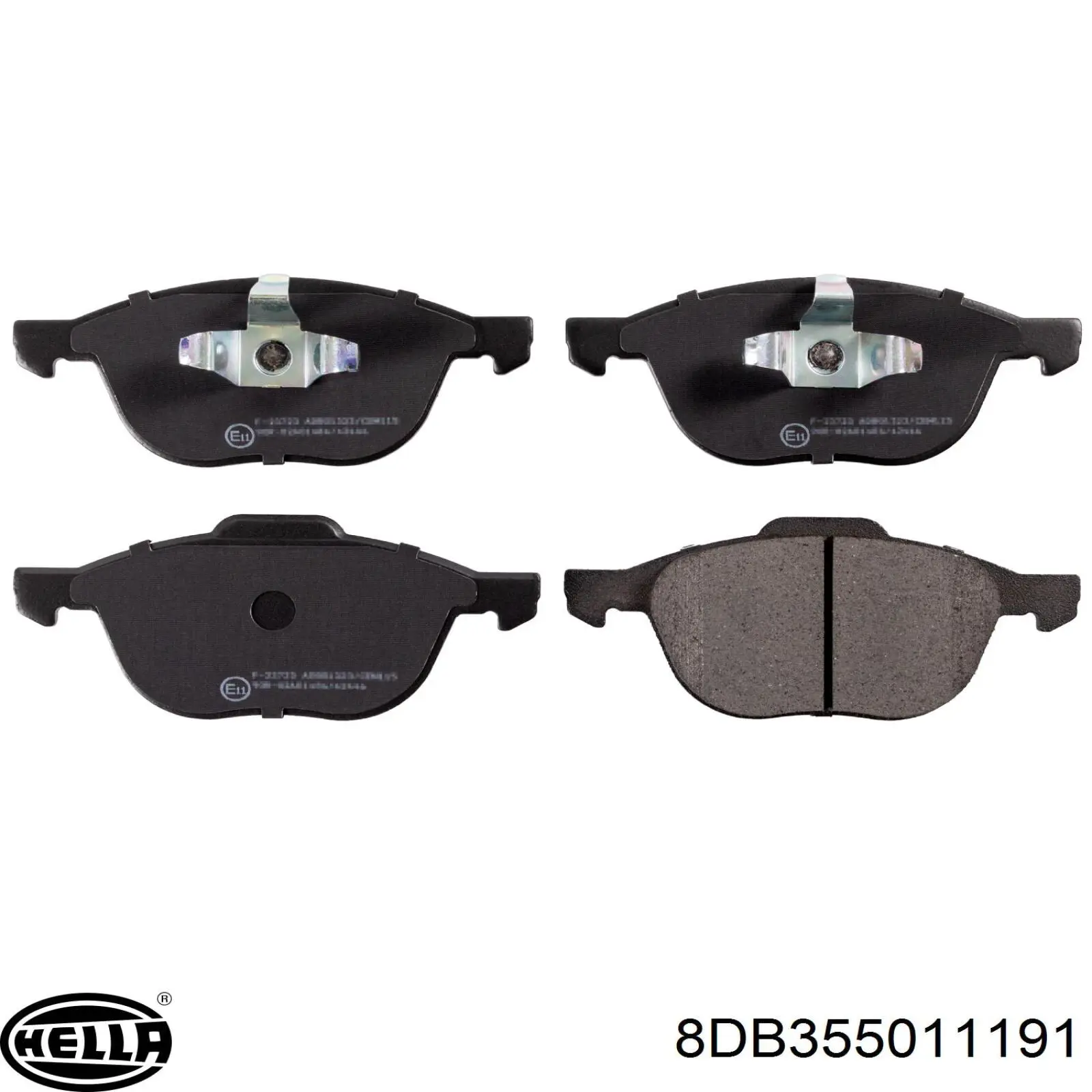Передні тормозні колодки 8DB355011191 HELLA