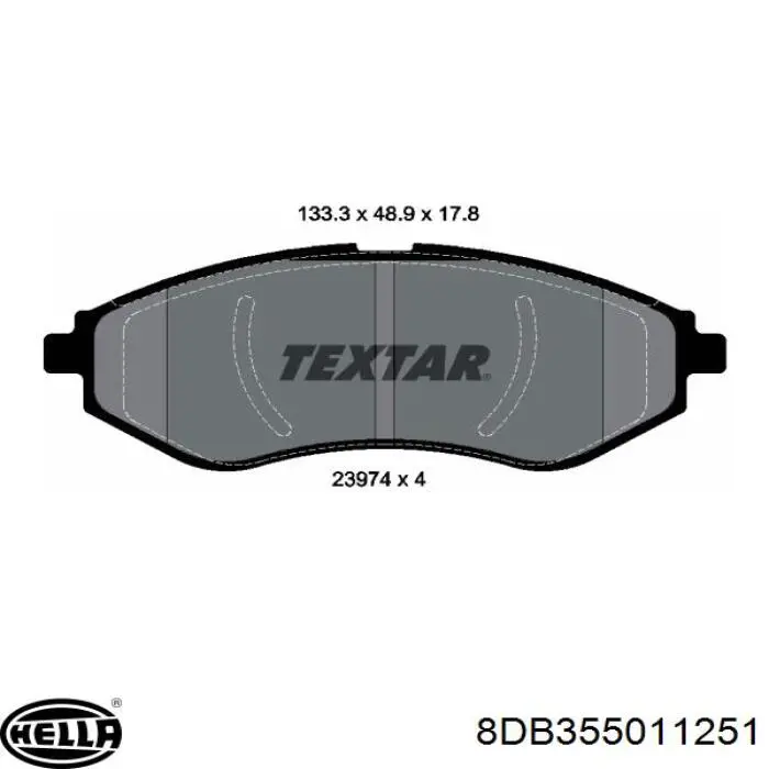 Передні тормозні колодки 8DB355011251 HELLA