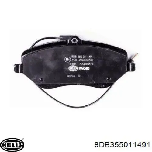 Купити 8DB355011491 HELLA Колодки гальмівні передні, дискові
