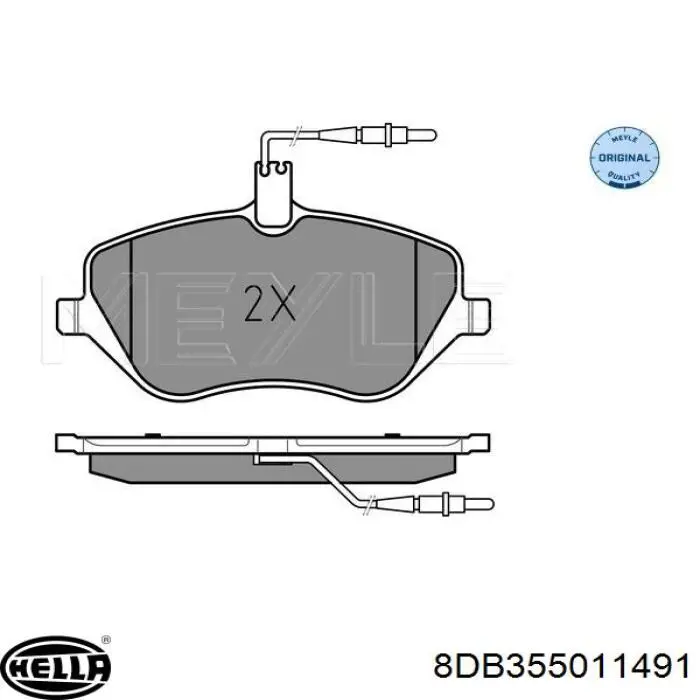 Передні тормозні колодки 8DB355011491 HELLA